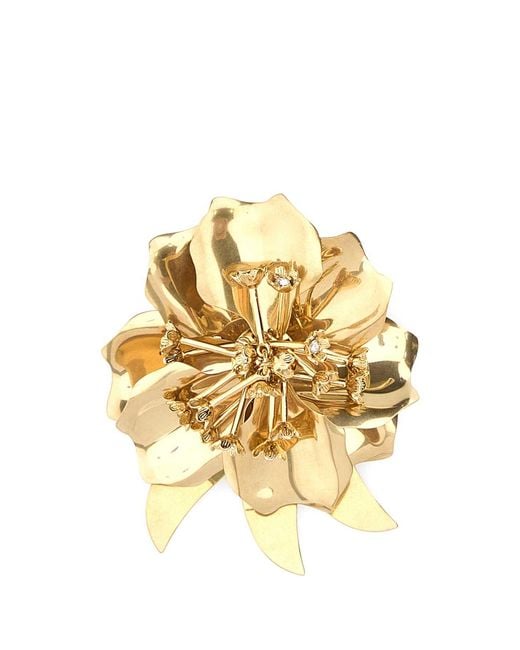 Miu Miu Metallic Gold Metal Brooch