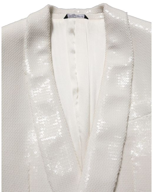 Dolce & Gabbana White Viscose Single Breasted Blazer Jacket Polyester Clothing for men