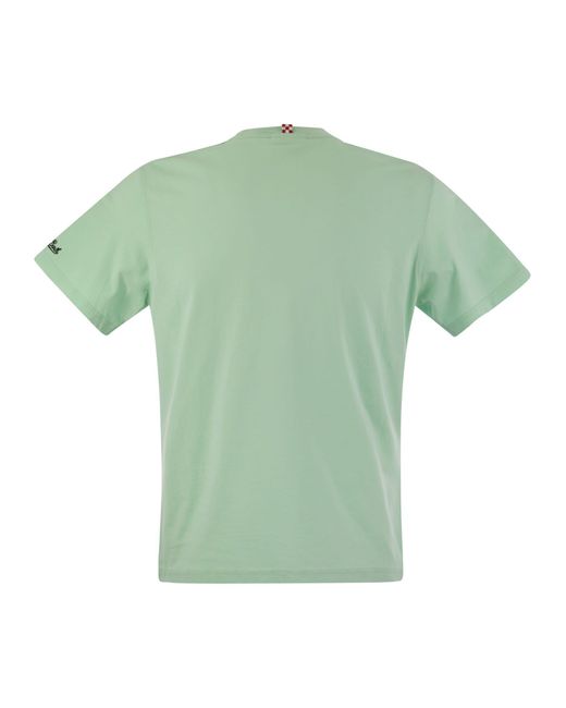 Mc2 Saint Barth Green T-Shirt With Print On The Front for men