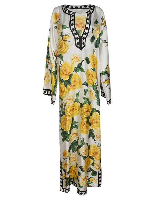 Dolce & Gabbana Metallic Floral Long Dress