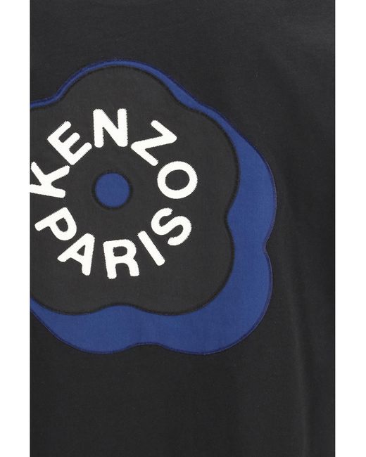 KENZO Black Boke Flower 2.0 Embroidered Cotton T-Shirt T-Shirts for men