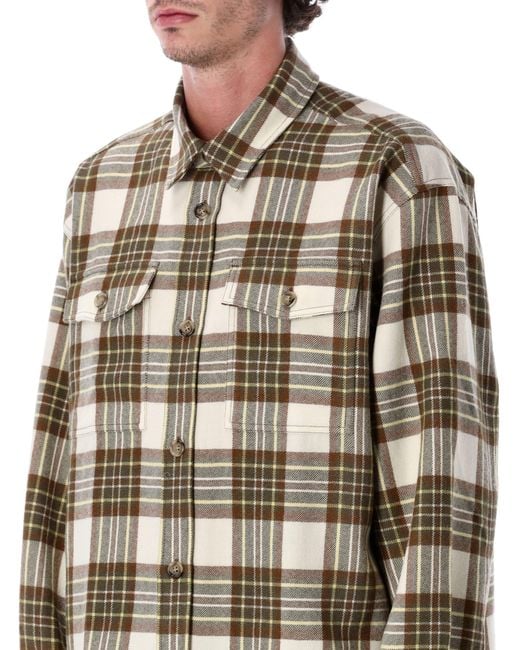 AMI Blue Ami Paris Checked Shirt for men