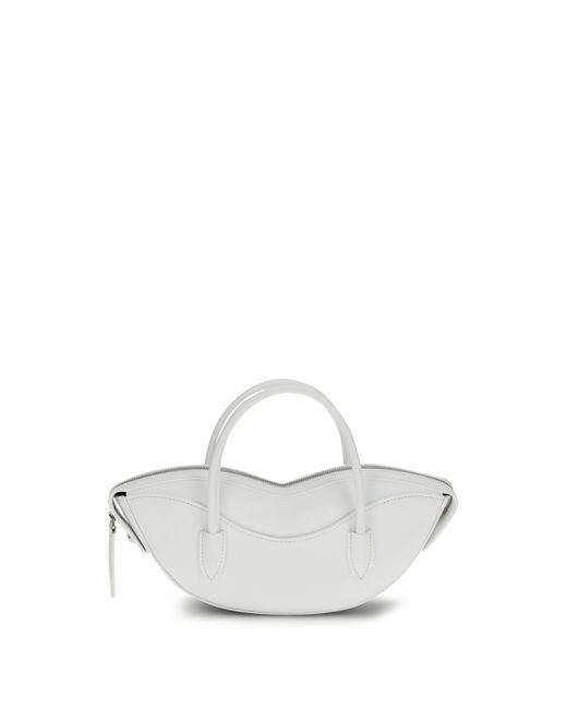 Fiorucci White Mini Lips Shoulder Bag Calf Leather Bos Taurus