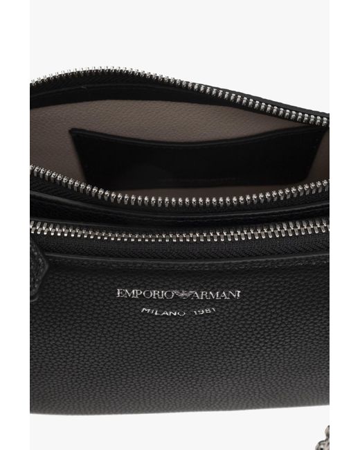 Emporio Armani Black Double Shoulder Bag