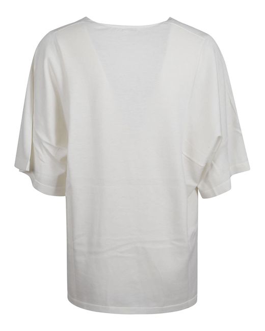 Aspesi White V-Neck Oversized Pullover