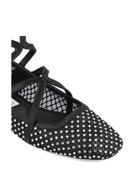 Jimmy Choo Black Astoria Ankle Strap Flats