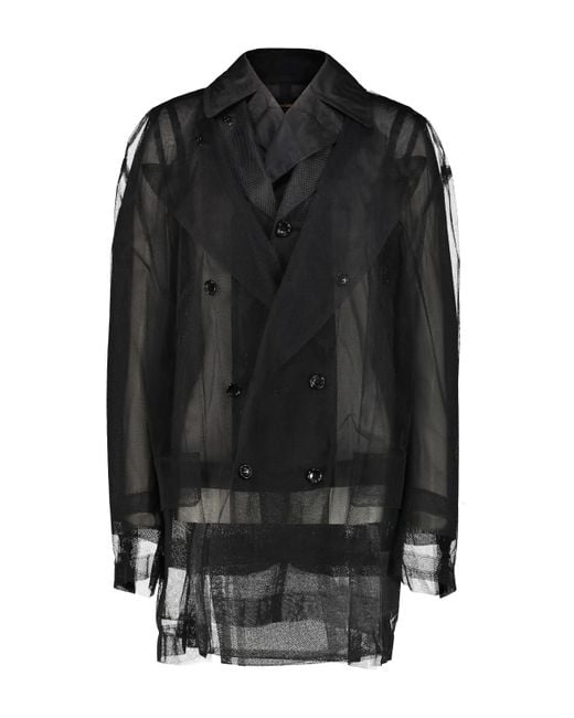 Comme des Garçons Black Double-Breasted Caban
