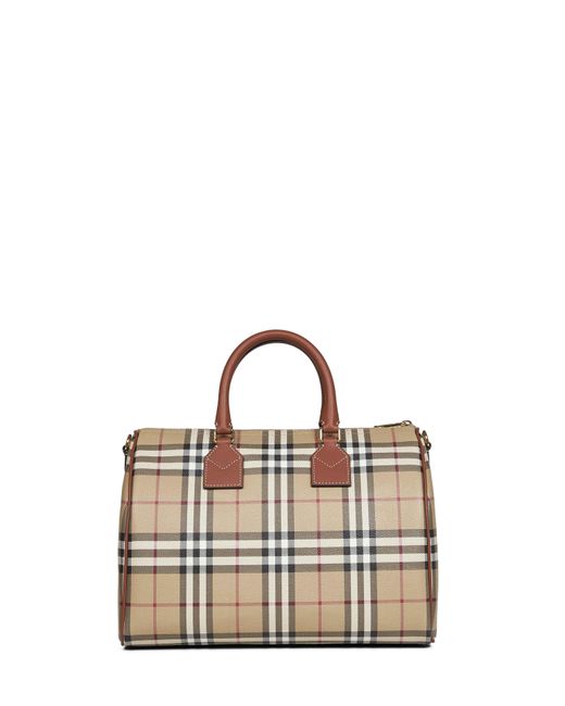 Burberry Natural Archive Check Medium Bowling Bag
