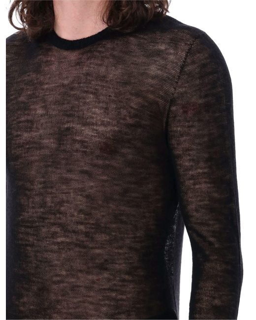 Rick Owens Black Knitted Pull for men