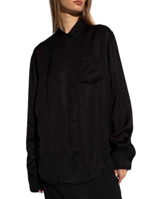 MM6 by Maison Martin Margiela Black Shirt With Opening,