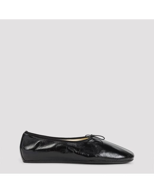 Phoebe Philo Black Gathered Flat Ballerinas