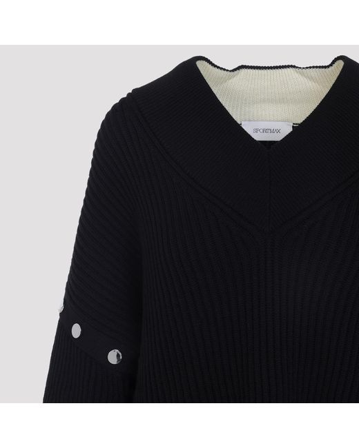 Sportmax Black Tay Virgin Wool Pullover