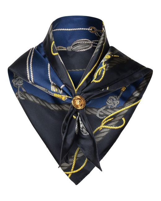 Versace Blue Silk Scarf for men