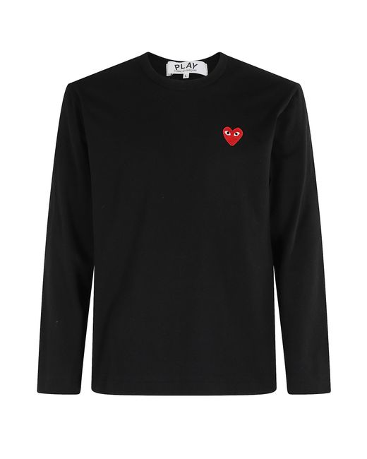 COMME DES GARÇONS PLAY Black Tshirt Emblem for men
