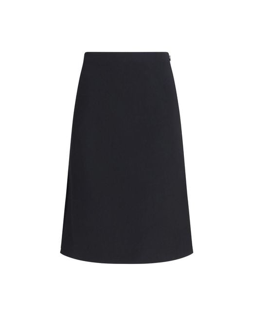 Fendi Blue Wool Oves Aries Midi Skirt