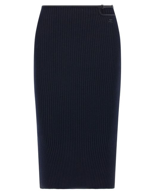 Courreges Blue 'Loop Rib Knit' Skirt