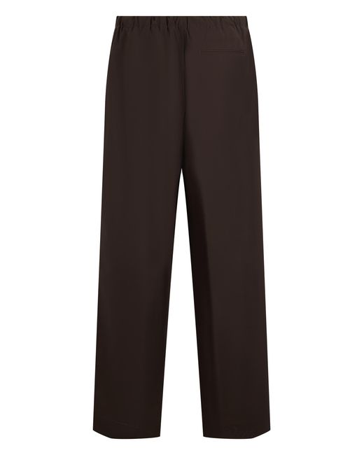 Boss Black Pants With Drawstring, Wool Virgin Trousers for men