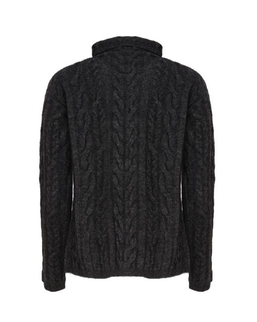 Max Mara Black Turtleneck Sweater In Wool And Mohair
