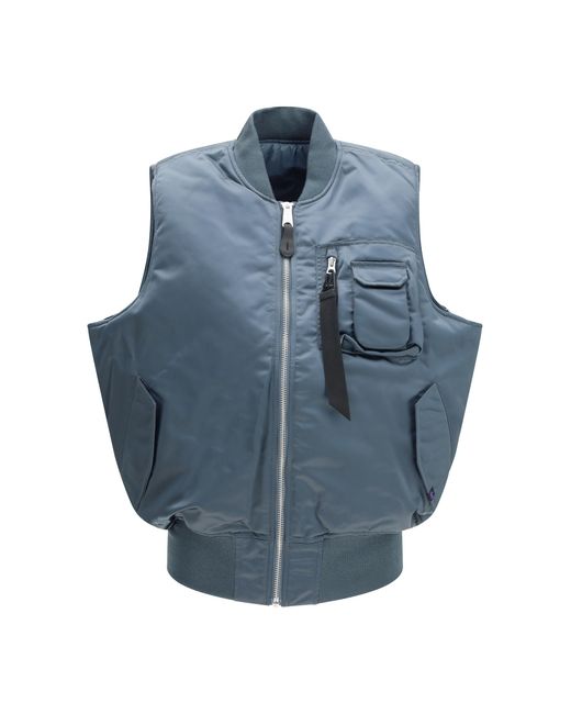 Alpha Industries Blue Ma-1 Base Vest Nylon Blazers E Vests for men