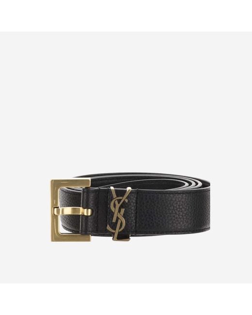 Saint Laurent Black Leather Belt Calfskin