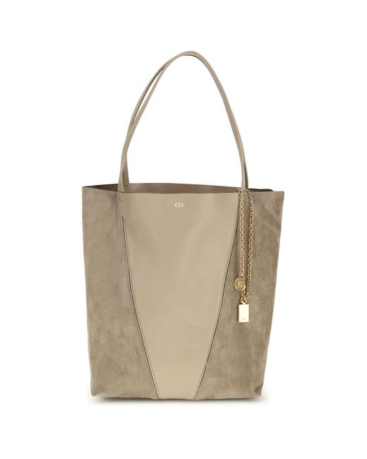 Chloé Natural Shoulder Bag Spin Leather