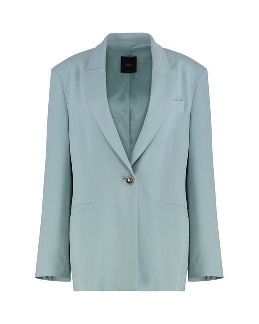 Pinko Blue Single-Breasted One Button Jacket Polyester Blazers