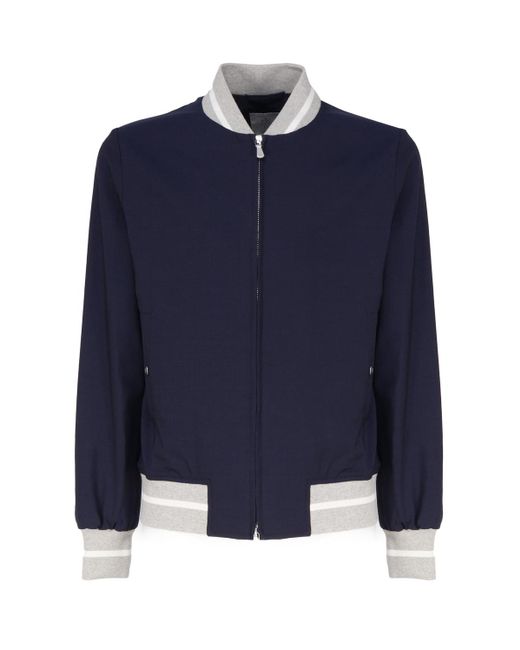 Eleventy Bomber Jacket With Contrasting Edge in Blue for Men Lyst UK