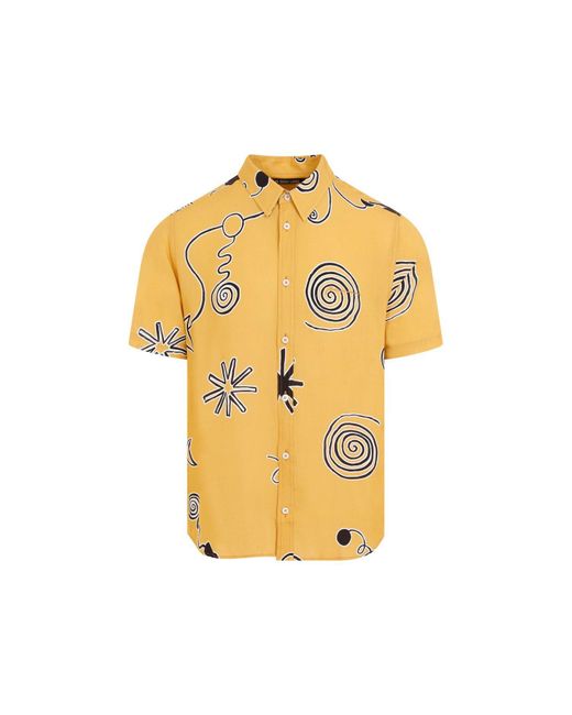 Jacquemus Yellow Arty Spiral Print Short-sleeve Shirt for men