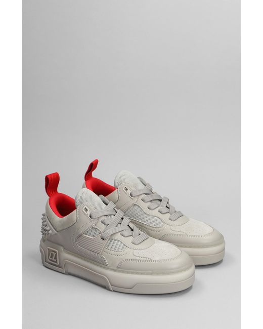 Christian Louboutin Gray Astroloubi Sneakers In Grey Suede And Leather