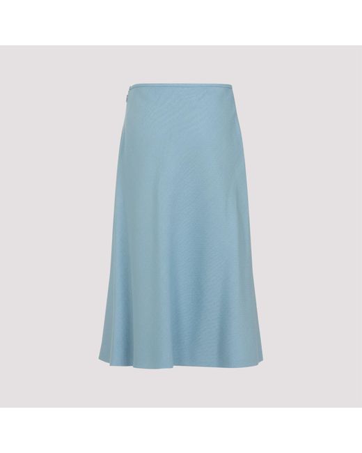 Valentino Blue Viscose Midi Skirt