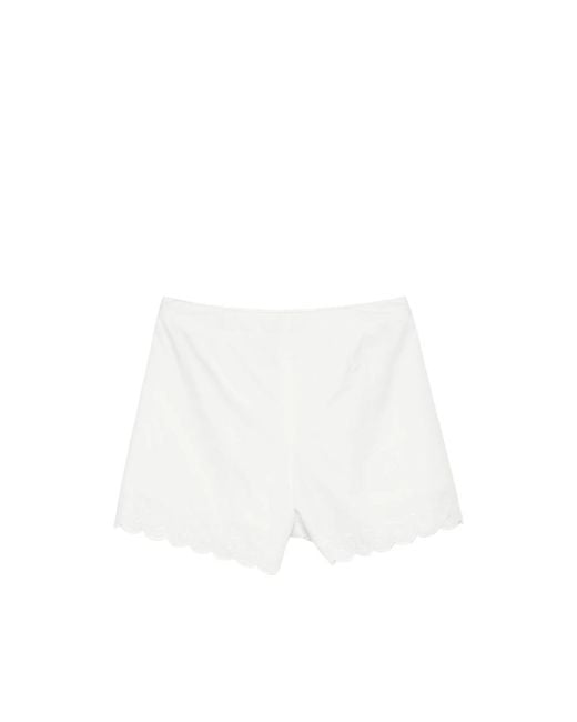 Low Classic White Embroidered Shorts