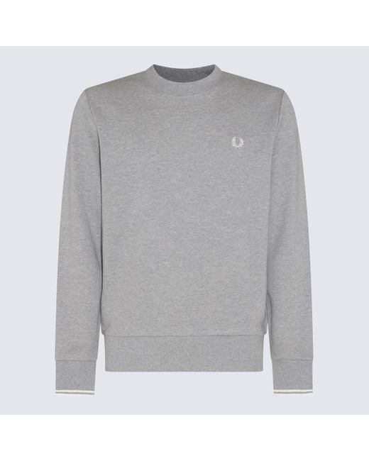 Fred Perry Gray Cotton Blend Sweatshirt for men