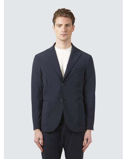 Cruna Blue Single-Breasted Jacket for men