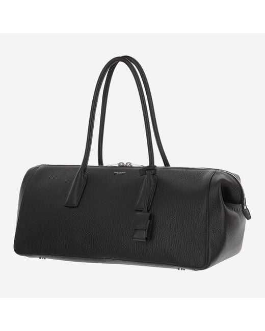 Saint Laurent Black Shoulder Bag Hammered Leather