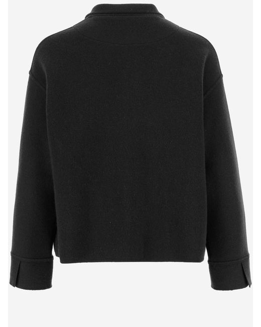 Bruno Manetti Black Wool Blend Jacket