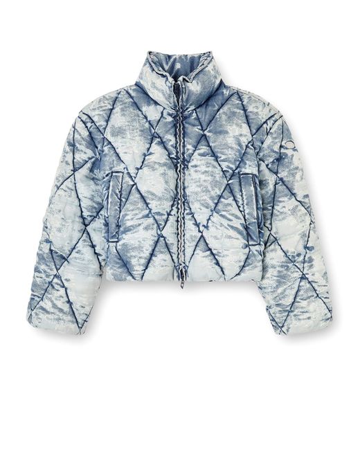 DIESEL Blue W-Histel Denim Down Jacket