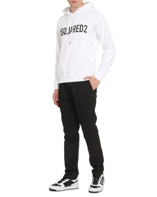 DSquared² White Cotton Hoodie Jumpers for men