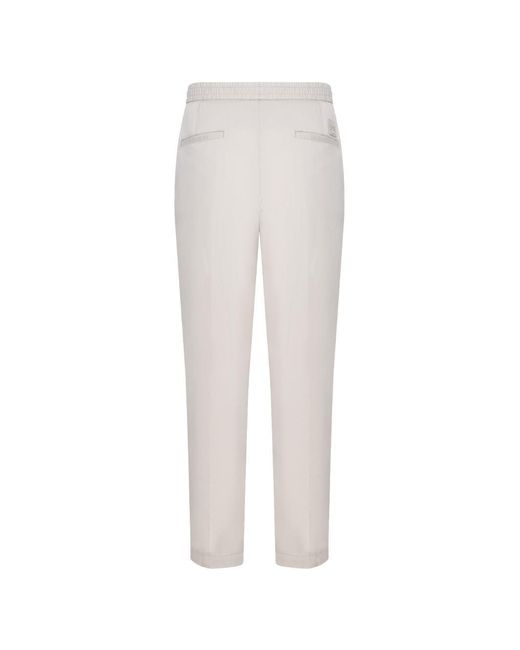 Jacob Cohen White Pearl Technical Cotton Joggers With Drawstring Waist for men
