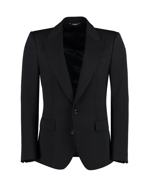 Dolce & Gabbana Black Jacket Single-Breasted Virgin Wool Suit & Dinner for men