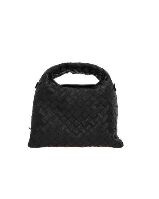Bottega Veneta Black Woven Top Handle Bag