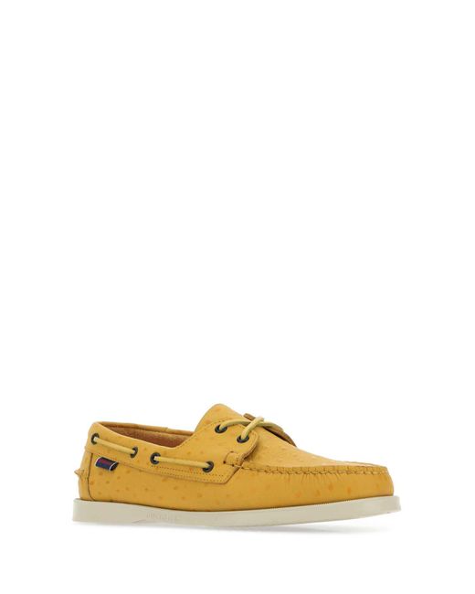 Sebago Yellow Leather Docksides Loafers for men