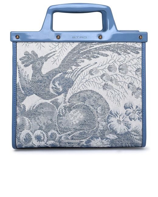 Etro Blue Two-Tone Fabric Bag