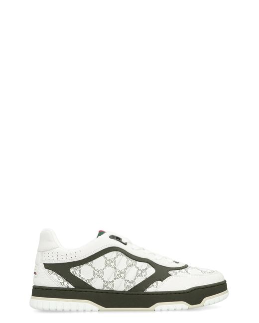 Gucci White Sneakers Re-Web Calf Skin Trainers for men