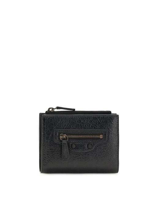 Balenciaga Black Le City Bifold Wallet Lamb Ovis Aries