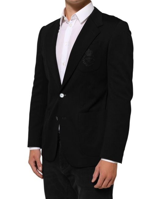 Dolce & Gabbana Black Viscose 2 Buttons Suit Jacket Blazer 05+Pa+Vi for men
