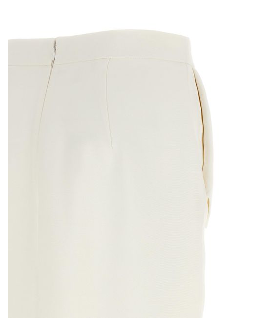 Stella McCartney White Polyester Midi Skirt