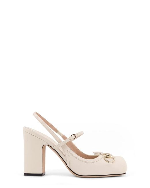 Gucci White Leather Décolleté