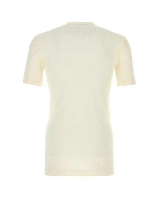 Dolce & Gabbana White Cream Cotton T-Shirt for men