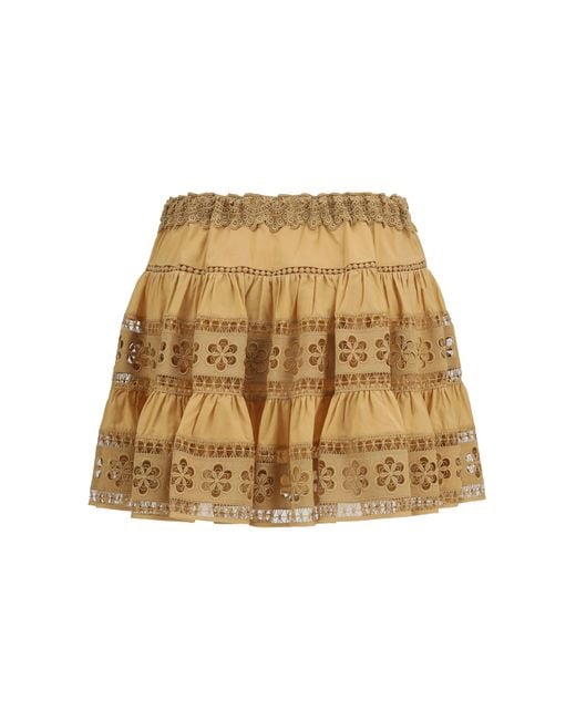 Charo Ruiz Natural Lea Short Skirt Cotton Voile Cotton; Polyester