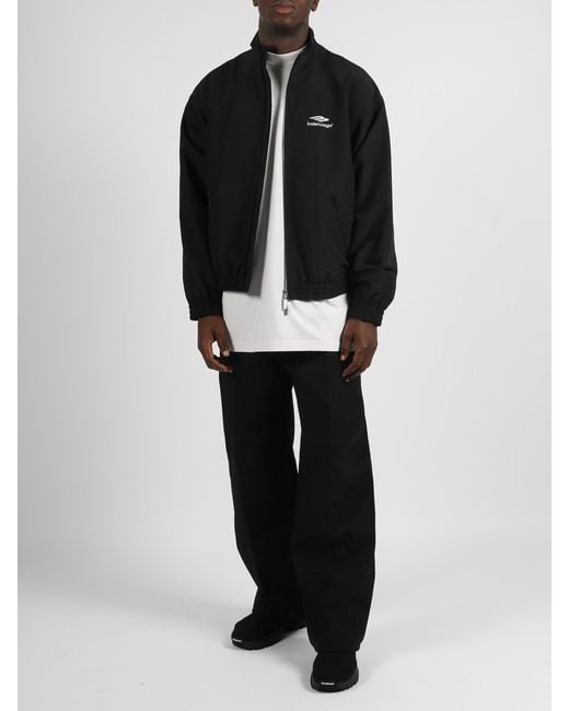 Balenciaga 3b Sport Icon Tracksuit Jacket in Black for Men | Lyst